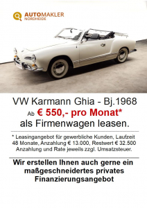 Volkswagen Karmann Ghia - neuwertiger Zustand - H+TÜVNeu